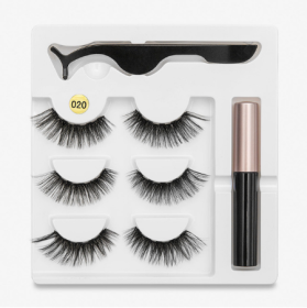 A Pair Of False Eyelashes With Magnets In Fashion (Option: 020 style)