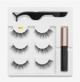A Pair Of False Eyelashes With Magnets In Fashion (Option: 3PC 011 style)