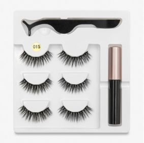 A Pair Of False Eyelashes With Magnets In Fashion (Option: 015 style)