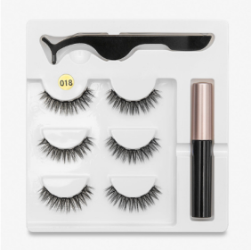 A Pair Of False Eyelashes With Magnets In Fashion (Option: 018 style)