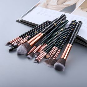 15 Marbled Design Makeup Brushes Set (Option: Black-Q15pcs)