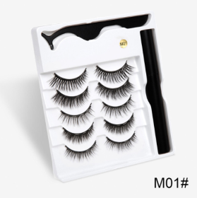 A Pair Of False Eyelashes With Magnets In Fashion (Option: 5pc M01)