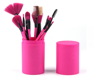 Makeup brush set 12 makeup brushes (Option: Rose red-Q12pc)