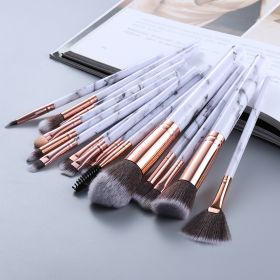 15 Marbled Design Makeup Brushes Set (Option: Grey-Q15pcs)
