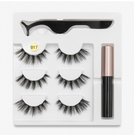 A Pair Of False Eyelashes With Magnets In Fashion (Option: 017 style)