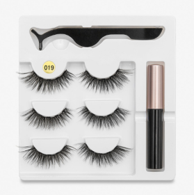 A Pair Of False Eyelashes With Magnets In Fashion (Option: 3PC 019 style)