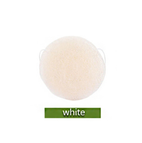 Natural Round Shap Konjac Sponge Face Cleaning Sponge (Color: White)