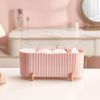 1pc 3 Compartments Storage Box; Jewelry Cosmetic Cotton Swab Storage Box; Cotton Swab Dispenser; Q-tip Dispenser For Cotton Pads