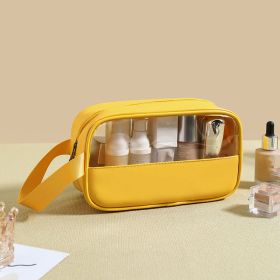 PVC Transparent Cosmetic Bag; Travel Makeup Bag; Large Capacity Travel Toiletry Bag (Color: Yellow S)