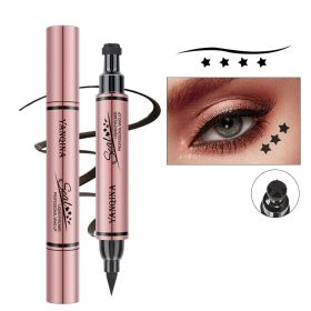 Stamp Pattern Double End Liquid Eyeliner for Perfect Wing Cat Eyes Stamp Eyeliner (Color: 1)