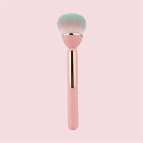 Soft Fluffy Loose Powder Brush Imitation Wool Fiber Large Foundation Blush Brush Professional Blush Contour Makeup Brushes (Color: Pink Green)