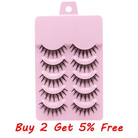 5Pairs Soft Fake Eyelashes Handmade Thick Wispy 3D Faux Mink Eyelash Natural Long Lashes Winged Lash Wholesale Eyelash Extension (Color: 25)