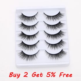 5Pairs Soft Fake Eyelashes Handmade Thick Wispy 3D Faux Mink Eyelash Natural Long Lashes Winged Lash Wholesale Eyelash Extension (Color: 3D10)