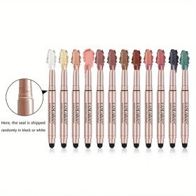 12 Color Eyeshadow Stick Eyeliner Pen, Highlighter Glitter Pearly Shimmer Matte Eyeshadow Pen, Eye Makeup Brightening Stick (Color: Set Of 12)