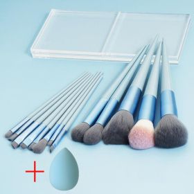 New 13Pcs Makeup Brush Set Makeup Concealer Brush Blush Loose Powder Brush Eye Shadow Highlighter Foundation Brush Beauty Tools (Handle Color: brush and puff9)