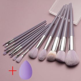 New 13Pcs Makeup Brush Set Makeup Concealer Brush Blush Loose Powder Brush Eye Shadow Highlighter Foundation Brush Beauty Tools (Handle Color: brush and puff7)