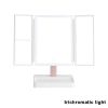 Rechargeable Foldable Makeup Mirror With LED Light 360Â° Adjust Wireless 1-3X Magnifying 3 Tone Light Desktop Vanity Table Mirror