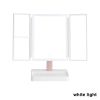 Rechargeable Foldable Makeup Mirror With LED Light 360Â° Adjust Wireless 1-3X Magnifying 3 Tone Light Desktop Vanity Table Mirror
