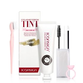 ICONSIGN Lashes Eyebrow Tint Kit Professional Fast Perming Dye Brow Mascara Tattoo Cream Waterproof Long Lasting 60 To 90 Days (Colour: Brown)