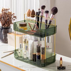 Rotating Makeup Organizer Acrylic Perfume Organizer Clear Skincare Organizer Cosmetics Organizer for Vanity Countertop (Color: Green)