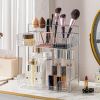 Rotating Makeup Organizer Acrylic Perfume Organizer Clear Skincare Organizer Cosmetics Organizer for Vanity Countertop