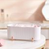 1pc 3 Compartments Storage Box; Jewelry Cosmetic Cotton Swab Storage Box; Cotton Swab Dispenser; Q-tip Dispenser For Cotton Pads