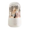 360Â° Rotating Makeup Brush Holder with Lid Makeup Organizer for Vanity Dustproof Makeup Brush Container with 7 Compartments