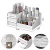 Makeup Organizer For Vanity Large Capacity Desk Storage With Drawers Plastic Holder For Cosmetics